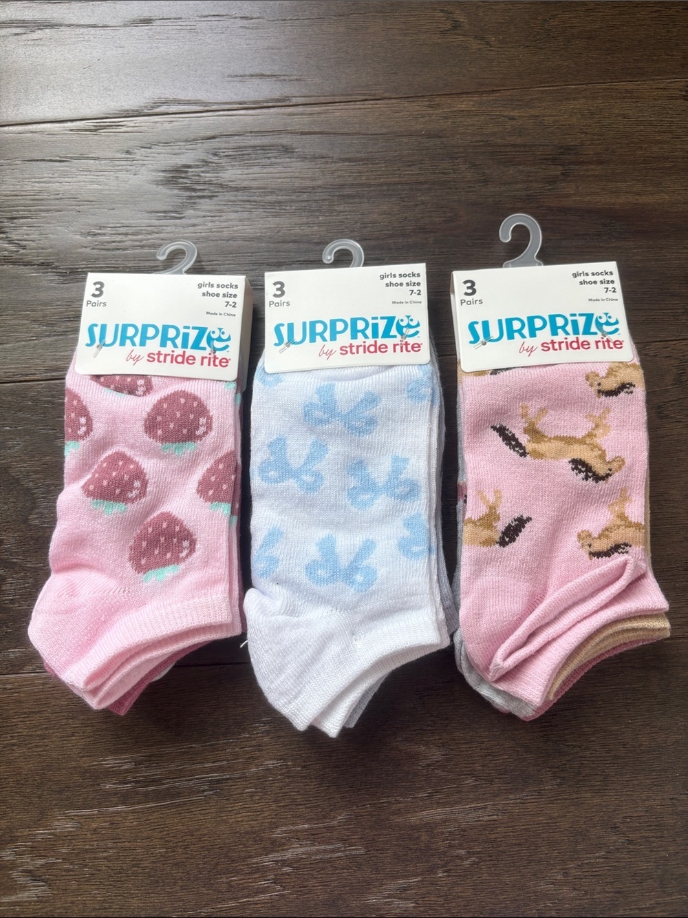 Stride rite Surprise 9 pair,3 3 packs,pattern,heart,bow,cactus,horse,boot,heart